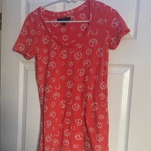 City Streets Coral Peace Sign Dress